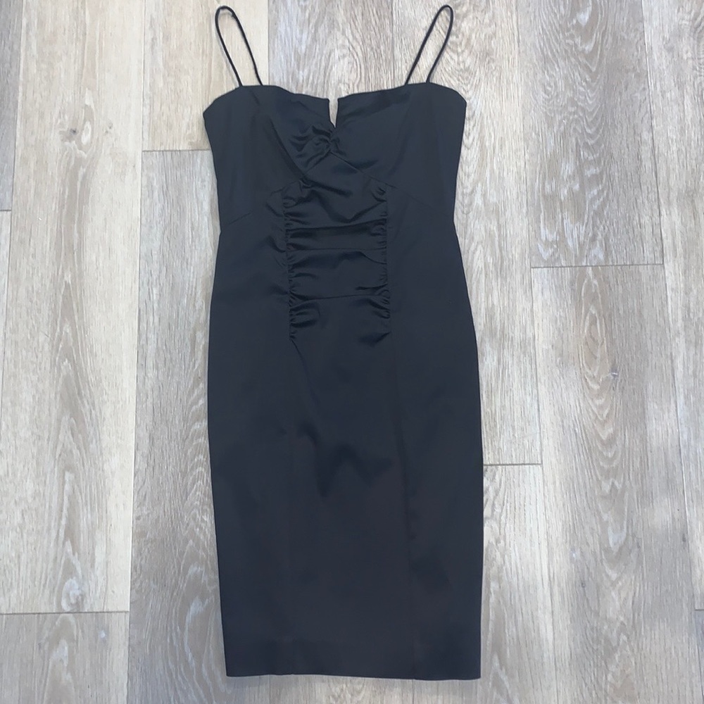 Nicole Miller Collection Satin Ruched Sheath Dress 6 - Picture 2 of 12